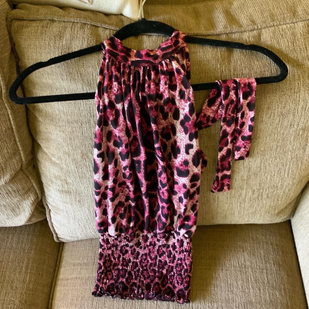 Cheetah/ Leopard print Hot Pink Dress Top